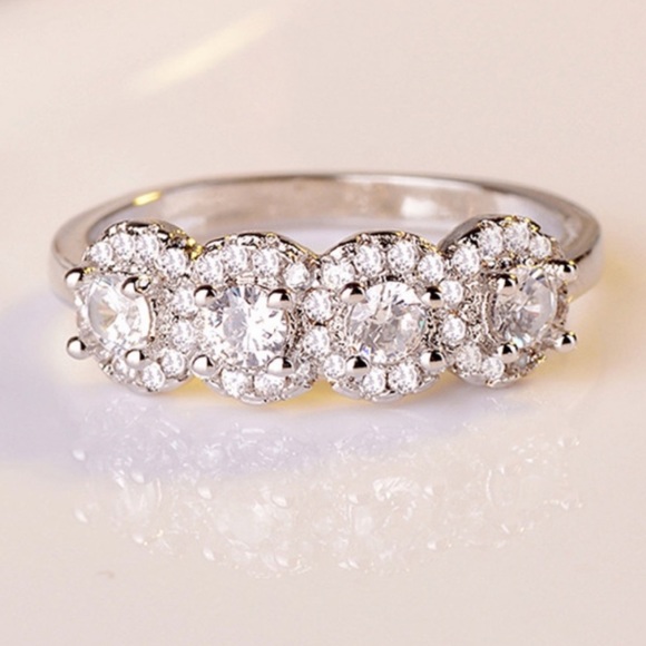 NEW 925 STERLING SILVER DIAMOND ETERNITY BAND RING - Picture 6 of 7